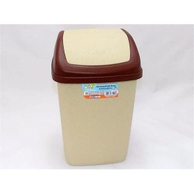 Resim Polytime Sallanır Kapak Ofis Banyo Mutfak Bahçe Çöp Kutusu Kovası 35 Lt Krem 57x38x30 Cm 