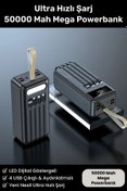 Resim Kensa Ultra Hızlı Şarj 50000 Mah 4 USB Çıkışlı Dijital Göstergeli Aydınlatmalı Taşıma Askılı Powerbank 