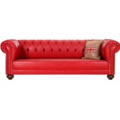 Resim 3A Mobilya Red Leather Chesterfield 