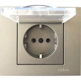 Resim Antrasit Grano Kapaklı Priz Çerçeve Dahil 