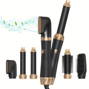 Resim 5’i 1 Arada Sıcak Hava Maşası & Şekillendirme Aleti - Hacim Veren/Düzleştirici Uçlar, 3 Sıcaklık Ayarı, Islak/Kuru Kullanım, Yanmaz Koruma ve Ergonomik Tasarım ile Kıvırcık Saçlar, Düzlemeler, Dolgun Dalgalar için - Tüm Saç Tipleriyle Uyumlu (Avrupa Fişi), Profesyonel Kalite Sonuçlar, Şık Stilist, Isıya Dayanıklı Malzeme, Ev Kullanımı ve Salon Profesyonelleri İçin 