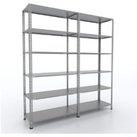 Resim Mekoraf 43 X 93 2 Metre 6 Katlı Duble Raf Sistemi (2 Ünite ) Gri 