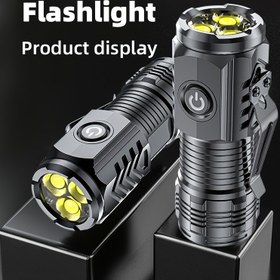Resim Süper Parlak Mini 3 LED El Feneri, Güçlü 5 Modlu Geniş Açılı Fener, Açık Hava Sporları Koşu Kamp Tırmanış Macera Acil Aydınlatma 