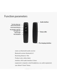 Resim Bluetooth Alıcısı Mobil Ses Adaptörü Araç Tf Kart Okuyucu Kulaklı 