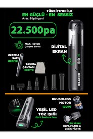 Resim Kortec 22500 Pa Güçlü Yeni Model Portatif Vakumlu Kablosuz Üflemeli Mini Araç Süpürgesi 