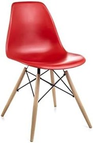 Resim Kırmızı Eames Sandalye - 4 Adet - Cafe Balkon Mutfak Sandalyesi 