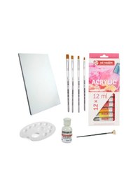 Resim Artcreation Akrilik Boya Seti 25X35 Tuval Ipek Fırçalı 