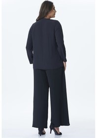 Resim Myline Ön Beden Iki Katlı Geniş Paçalı Pantalon 