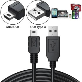 Resim Wozlo 5 Pin Mini USB Mp3 Mp4 Kamera Navigasyon Ps3 Dualshock Kol Şarj Kablosu 1.8mt 