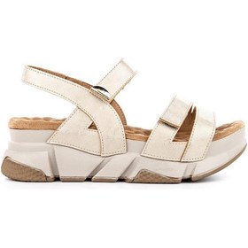 Resim Muya Olimba Anatomik Taban Taban Topuk Dikeni Kadın Sandalet Bej 