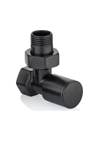 Resim Toprak Havlupan 1/2 Siyah Köşe Vana Havlupan Radyatör Vanası 1 Ad 