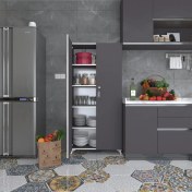 Resim Kenzlife 2 kapılı dolap çilem 188*090*032 gri kilitli ayaklı banyo mutfak ofis kitaplık ayakkabılık kiler 