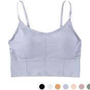 Resim Monyee Nem Emici Nylon Spor Sütyeni - Dikişsiz Tasarım, Kaldırılabilir Dolgu, Reglan Kordon, 40-67 Kg Uyumlu, Yoga-jogging-running İçin Gri Gri 