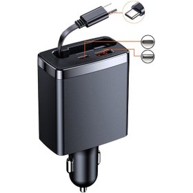 Resim Lemestar 3'ü 1 Arada Hızlı Şarjlı Otomatik Kablolu Araç Şarj Cihazı - 125w Pd65w Laptop Şarjı 