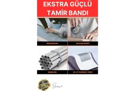 Resim Svein 1 Adet 10 Mt Gri Lifli Tamir Takviye Onarım Bandı Su Geçirmez Sızdırmaz Kuvvetli Dayanıklı Çatlak 