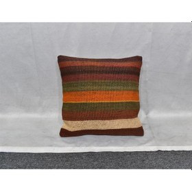 Resim Zehra Abla Halı Yeni El Dokuma Dekoratif Kilim Kırlent Yastık Kılıfı 6552 Çok Renkli 