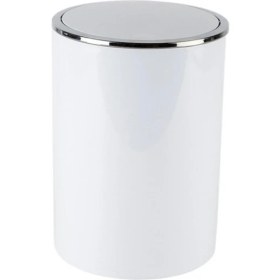 Resim 6 Lt Beyaz Gümüş Çöp Kovası, Şık ve Kullanışlı Ev ve Ofis Için Ideal 