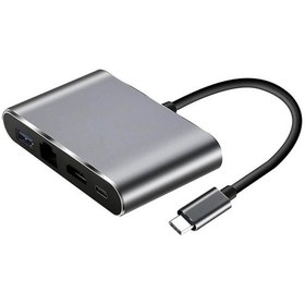 Resim 4In1 Type C To Usb 3.0 + Hdmi + Gigabit Ethernet + Type-C Adaptör (551664302) 