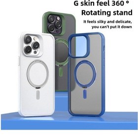 Resim iPhone Uyumlu 17 Kalebol Döner Tutucu Magsafe Pc Hibrit Tpu Telefon Kılıfı İçin Siyah 