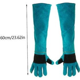 Resim 60 Cm Deri Isıtmalı Eldiven, Genişletilmiş Kaynak Eldiveni 1 Çift 