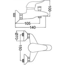 Resim Gms Serra Mix Banyo Duş Bataryası Ser103 Krom 