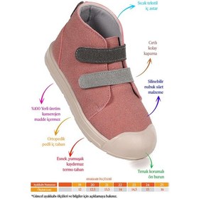 Resim Kiko Kids Mufasa İlk Adım Cırtlı Kız Bebek Günlük Bot Ayakkabı Pudra - Gri Pudra - Gri Gri - Pudra 
