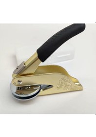 Resim Soğuk Mühür Kabartma Damga Çelik Baskı Presi Lastik Sap Gold Karışık 