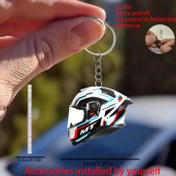 Resim 2D Düz Akrilik Yarış Kaskı Anahtarlık - 9.5cm Dayanıklı Araba Aynası Dekoru, Şık Ev & Çanta Aksesuarı, Babalar Günü, Anneler Günü ve Paskalya İçin Mükemmel Hediye | Koruyucu Filmli Zarif Tasarım, Kolay Kullanım, Gerçekçi Detaylar, Erkekler ve Kadınlar İçin Uygun, 2D Düz 