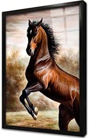Resim Zıplayan At Çerçeveli Cam Tablo 20x30 cm CB15013 