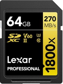 Resim Lexar Gold Series 1800x 64 GB SDXC Class 10 UHS-II Hafıza Kartı 