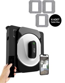 Resim Cam Silme Robotu (Elo) ve 6 Adet Mop | 2'li Set, Kumandalı, 3 Modlu, Mobil Kontrol 