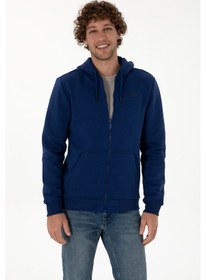 Resim U.S. Polo Assn. Erkek Regular Fit İndigo Şardonlu Örme Hırka 50313755-VR028 