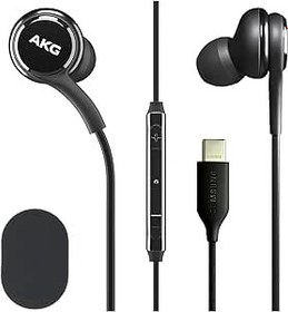 Resim SAMSUNG AKG Tip C Kulaklık Orijinal Mikrofon ve Silikon Kılıflı - Kablolu USB C Kulaklık Galaxy A54 5G, S23, S22, S21 Ultra, S21 FE, S20 Ultra, Note 10, S10 Plus için Tasarlanmıştır - Siyah (Siyah) 