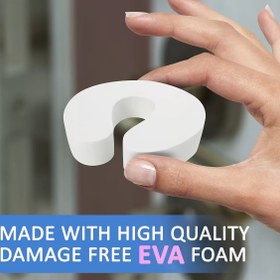 Resim 5 adet Yumuşak Köpük Kapı Tutucu - Anti-Pinch, Sessiz Güvenlik ve Evcil Hayvan Dostu, Beyaz Plastik Kapı Tutucu, Mavi Dokulu Tasarım ile Ev Güvenliği için Kapı Tutucu, Giriş için Kapı Tutucu, Kapının Altında 