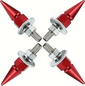 Resim Willowhaven 4 Adet M6 Dişli Sivri Uçlu Kırmızı Alüminyum Plaka Vida Kiti Evrensel Uyumlu Sağlam 