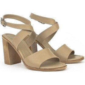 Resim Ziya, Kadın Hakiki Deri Topuklu Sandalet 1411020z1708 Bej 1411020z1708 340 Bej 