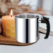 Resim 44oz Paslanmaz Çelik Mum Yapım Tenceresi, Isıya Dayanıklı Saplı - Büyük Kapasiteli, Kolay Temizlenebilir Mum Eritme & Dökme Aracı DIY Mumlar İçin 