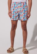 Resim Lee Regular Fit Normal Kesim Normal Bel Desenli Deniz Şortu 