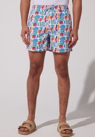 Resim Lee Regular Fit Normal Kesim Normal Bel Desenli Deniz Şortu 