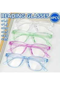 Resim Willowhaven 4 Adet Hafif Renkli Tam Çerçeve +1.5 Diopter Unisex Gözlük Günlük Ve Resmi Kullanım 12+ 