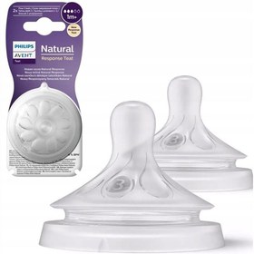 Resim Philips Avent Doğal Tepkili 2'li Biberon Emziği 3 Numara 1+ Ay - 1 Ay 