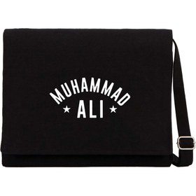 Resim Muhammad Ali Siyah Kanvas Postacı Çantası - Siyah 