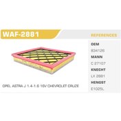 Resim WINKEL WAF-2881 WINKEL HAVA FİLTRESİ ASTRA J 09- ASTRA J ZAFIRA C 
