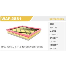 Resim WINKEL WAF-2881 WINKEL HAVA FİLTRESİ ASTRA J 09- ASTRA J ZAFIRA C 