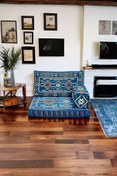 Resim mdhomecarpet Şark Köşesi Minder Takımı | Yer , Sırt Minderi, Etnik Desen, Salon ve Ev İçin 3 Parça Süngerli 