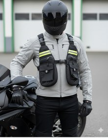 Resim PRORIDER Motosiklet Göğüs Çantası Yeni Nesil | Ayarlanabilir Kayışlı Klipsli Yelek Tipi Suya Dayanıklı Çanta 