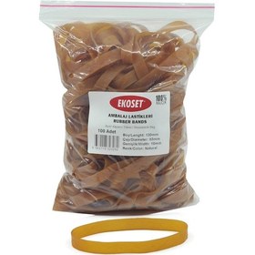 Resim Ekoset 130X10Mm Geniş Kauçuk Paket Ambalaj Kasa Lastiği 100 Adet 