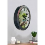 Resim Bahat Salon Ofis Duvar Saati Gri Metal Çerçeve 36 cm 