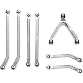 Resim Dianziye Axial Scx24 90081 B17 İçin Yüksek Performanslı Alüminyum Yüksek Konum Chassis Link Seti - Gümüş Rengi Bjm115 