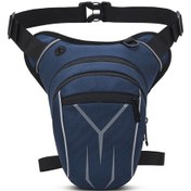 Resim Geeksen Motosiklet Düşürmeli Bel Bacak Çantası Yağmur Geçirmez Yansıtıcı Erkek Motosiklet Bel Koyu Mavi 